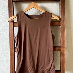 Tahari Brown Sleeveless Top